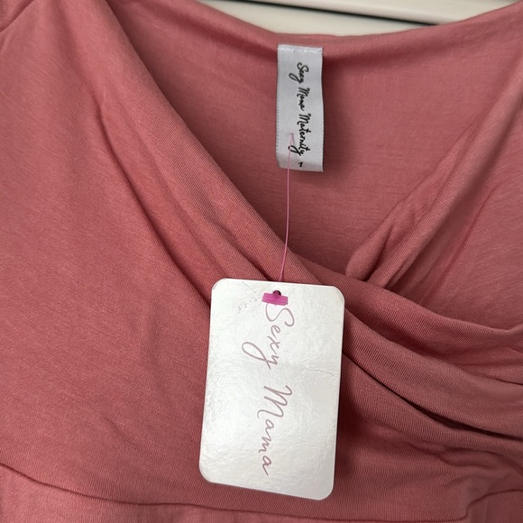 Sexy Mama Maternity Off the Shoulder Sweetheart Maternity Dress - Picture 5 of 7